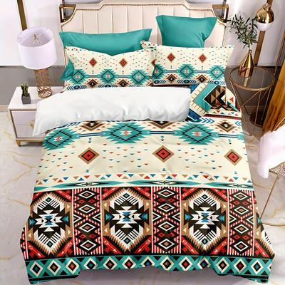 Boho-Chic 3Pcs Duvet Cover Set - Breathable Soft Polyester With Zip Closure - Includes 1 Duvet Cover & 2 Pillowcases (No Insert)