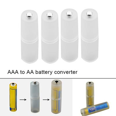 1/4 stk Aaa til Aa størrelse Batterikonverter Adapter Batterier Holder Case Converter