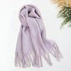 Superweicher Winterschal, einfarbig, für Damen, eleganter Schal mit Quaste, dick, warm, atmungsaktiv, Schal, Outfit-Zubehör
