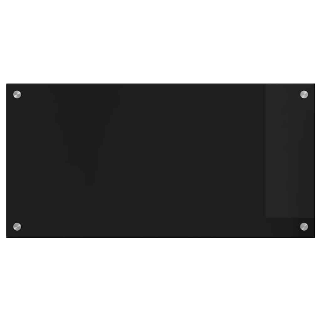 vidaXL Küchenrückwand Schwarz 80 x 40 cm Gehärtetes Glas