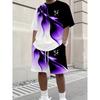 Men's Color Block Eagle 3D T Shirt Shorts Set Fashion Men Women T-shirts Two-Piece Outdoor Street Casual Sport Tracksuit Outfits