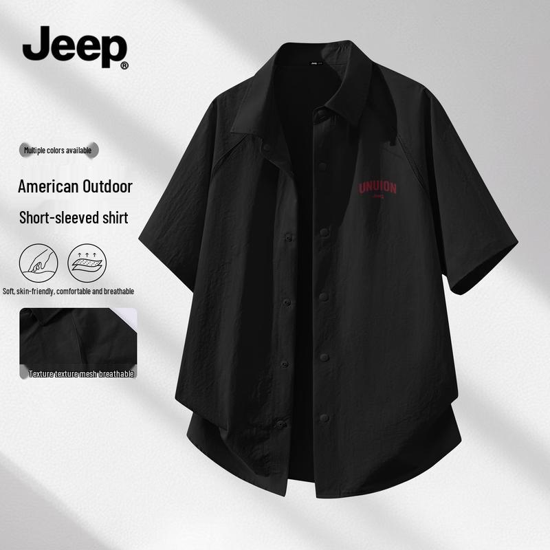 JEEP Men s Textured Mesh Breathable Short Sleeve Shirt 2XL