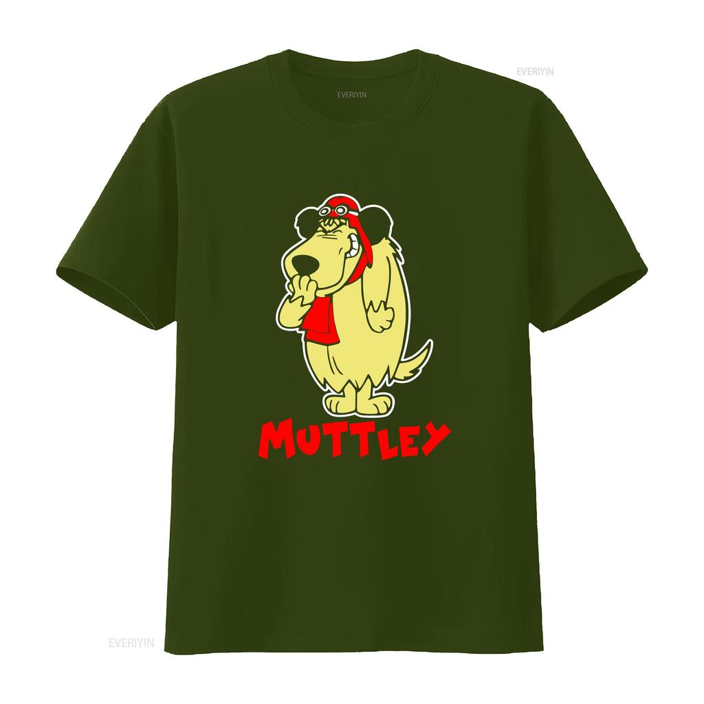 Muttley T-Shirt Vintage Gewaschen Atmungsaktiv Unisex Designer-Kleidung Bequem Streetwear Stilvoll Dehnbar Grafik Weich