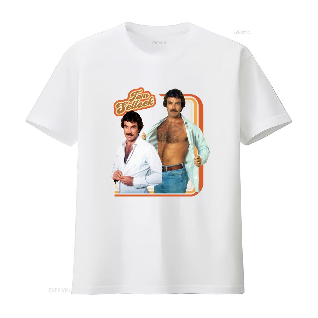 Tom Selleck 70s Retro Star T Shirt Vintage Macho Homage for Kids Throwback Style Vintage Washed Casual Unisex Stretched