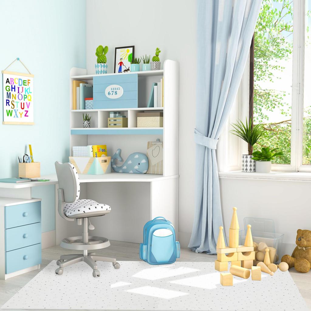 Relaxdays tapis puzzle, motif étoiles, 8 pièces, mousse eva, sans substances nocives, bébé, enfants, 50x50cm, blanc/gris