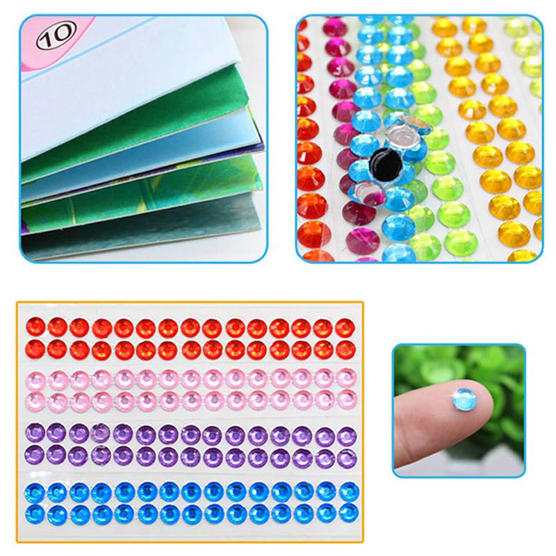 5-20Sheets/Pack Handmade DIY Diamond Stickers Assorted Color Patterns Suitable for Artclass Graffiti Activities Rewards Gift ZYF