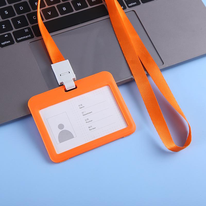 1 STÜCK Einfache Geschäfts-Arbeitskarten-ID-Büro-Schule-Ausweishalter Badge Tag Neck Strap Lanyard