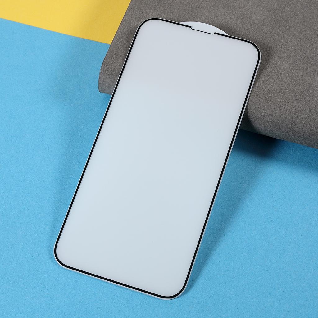 Full Screen Coverage Full Glue Silk Print Matte Tempered Glass Screen Protector for iPhone 13 Pro Max/14 Plus