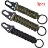 1/3pcs Paracord Keychain Outdoor Camping Hiking Braided Rope Clip Carabiner Mountaineering Outdoor Gadgets Kitted Holder