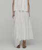 Amomento Drawstring Sheer Shirring Skirt_White