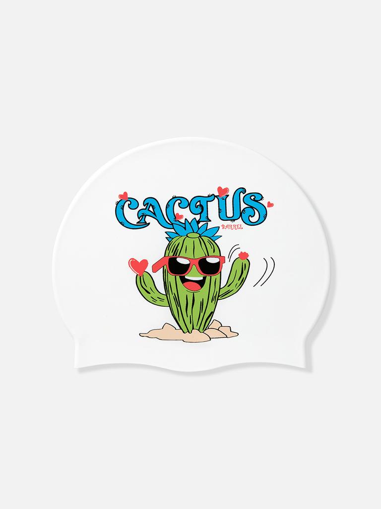 BARREL Cactus Silicone Swim Cap White (B6Suasc012Wht)