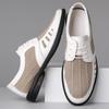 New White Perforated Leather Shoes Men Slip On Shoes Leather Male Comfortable Casual Shoes Male Comfortable Loafers Formal Shoes