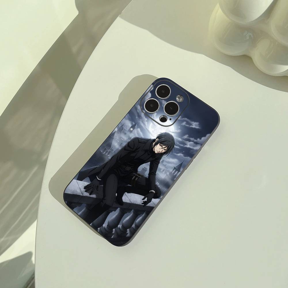 Classic anime-B--Black- Butler Phone Case For iPhone 17,16,15,14,13,12,11 Pro Max, Lightweight and practical Soft Black Cover