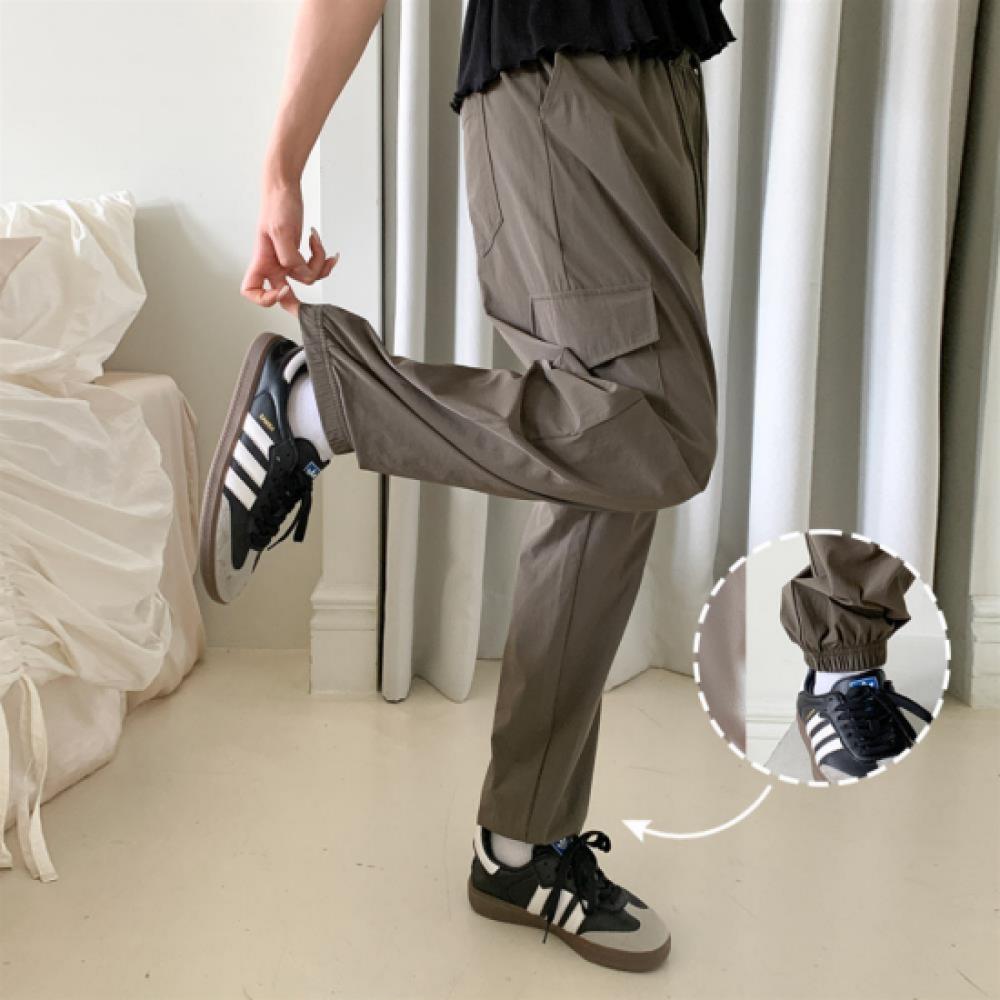 New Arrivals Open Run Women Casual Banded Cargo Pants Double Pocket Design