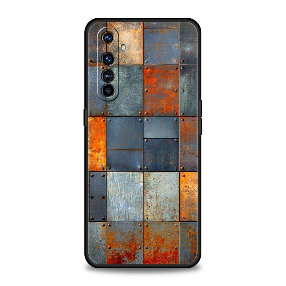 Vintage Industrial Style Rusty Case For Realme C67 C63 C55 C53 C35 C25 C21 GT 2 3 5 6 10 11 12 13 Pro Plus Soft TPU Phone Cover