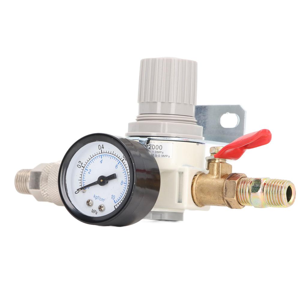 Compressor Pressure Regulator 1/4 Inch NPT  Pressure Regulator with 0‑1MPa Gauge for Pneumati
