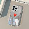 Romantic Red Heart Pattern Back Mirror Phone Case For iPhone 17 Air 11 12 13 14 15 16 Pro Max X XR XS 7 8 Plus Shockproof Cover