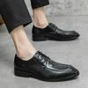 Pointed Toe Lace Up Mens Shoes Crocodile Pattern Embossed Mens Loafers Fashion Black Brown Oxford Shoes Mens Formal Office Shoes