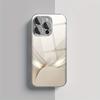 Luxury Gold Line Gradient Pattern Electroplated Glass Phone Case For iPhone 17 16 15 14 13 12 11 Pro Max Plus 16E 17 Air Cover