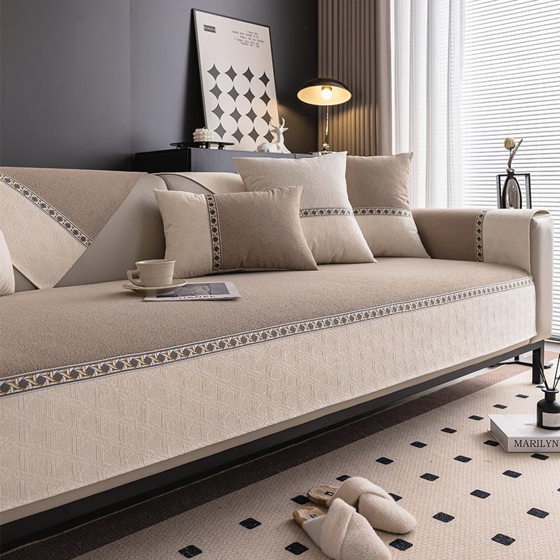 1pcs Simple Chenille Sofa Covers Dustproof Anti-slip Couch Protector Slipcover Universal for All Season Seat Pad For Living Room