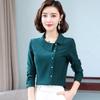 Chiffon Shirt Doll Collar Solid Color Women's Long Sleeved Blouse Spring Autumn New Fashion Temperament Bottoming Top S-4XL