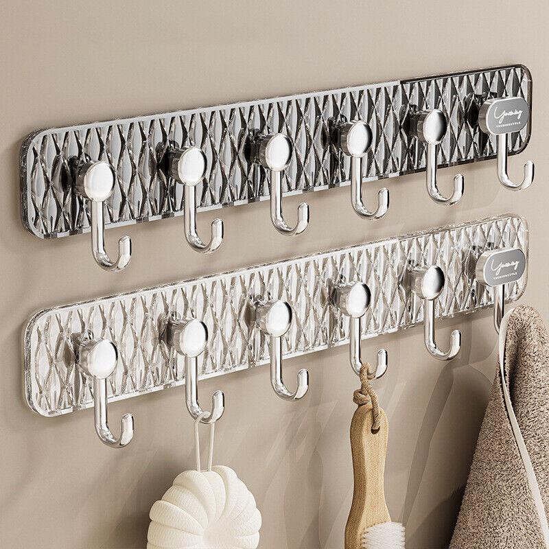 6 Hooks Coat Rack Wall Mounted Hook for Kitchen Bathroom Clothes Hanger
