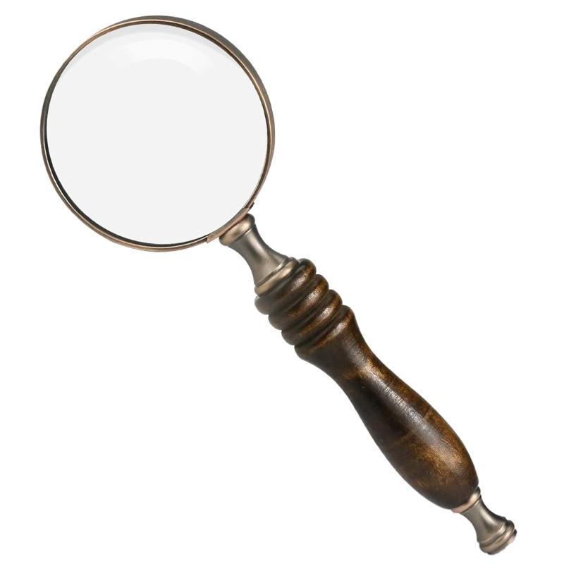 

Antique Wooden Handle Magnifier Glass 10x Magnifying for Reading Book Inspection China Mainland