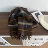 Temperament plaid containing wool scarf female winter student Christmas gift warm scarf couple