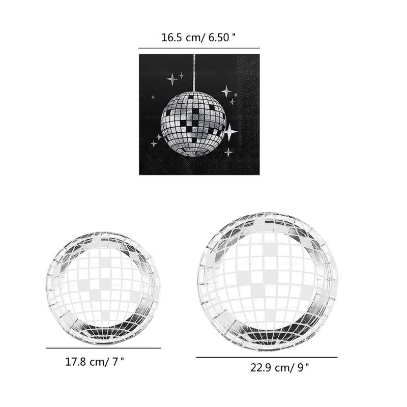 All in Disposable Dinnerware Set Party Tableware Set Disco Ball for Wedding