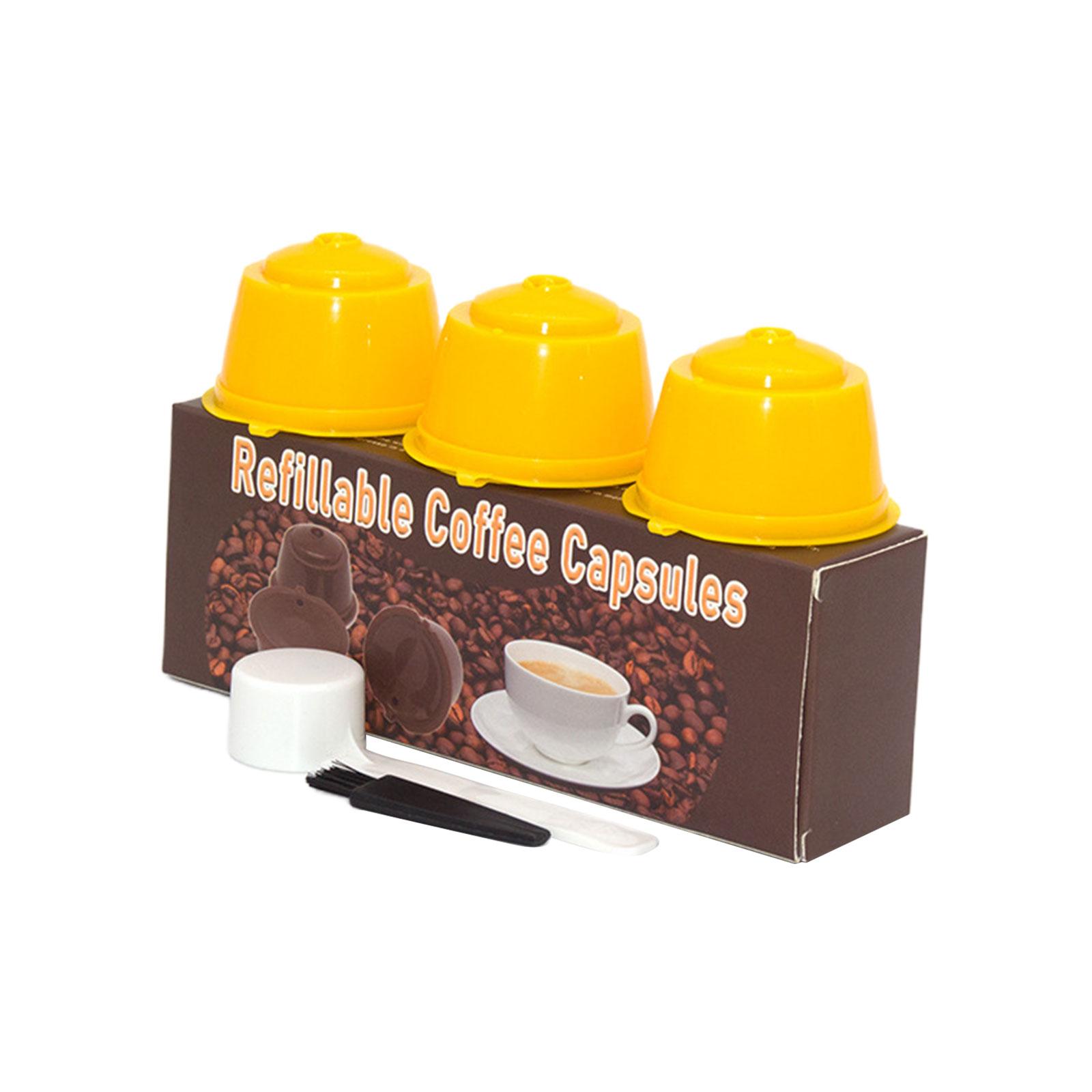 

Set of 3 Refillable Coffee Pods Filters Including Cleaning Brush and Spoon Optional Color for Coffee Enthusiasts Present