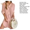 Fall Spring Women Dress Shirt Type Single-breasted Split Hem Loose Solid Color Buttons with Cufflink Above Knee Length Mini Dress
