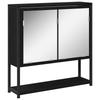 Bathroom Furniture Set with Shelf 3 Pcs Black Particle Board