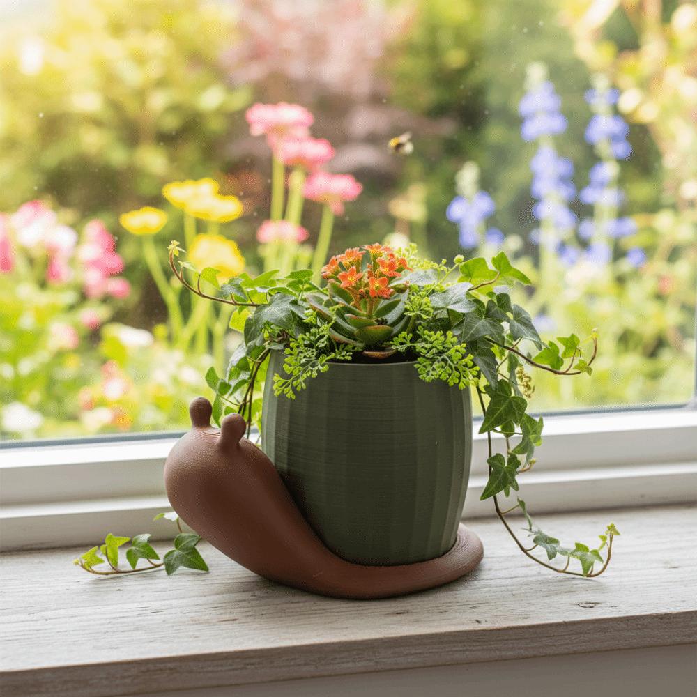 Modern Unique Snail-shaped Flower Pot Cute Plastic 3D Printed Plant Pot Corrosion Resistant Eco-Friendly Planter Indoor Plants
