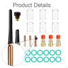 29 Pieces TIG Torch Accessories Kit for WP-17/18/26 #10 Glass Cup with 3 Back Replacement