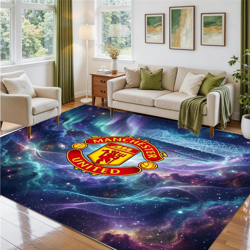 Manchester United Design Krystallfløyel Teppe Myk Dekorativ Matte for Soverom Inngang