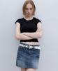 Aendeuel Fade Denim Mini Skirt - Blue