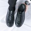 Neues Originaldesign Dicke Sohle Herren Lederschuhe Businessschuhe Lässig Korea Stil Gentleman Elegant Büroschuhe Oxford Schuhe Schwarz