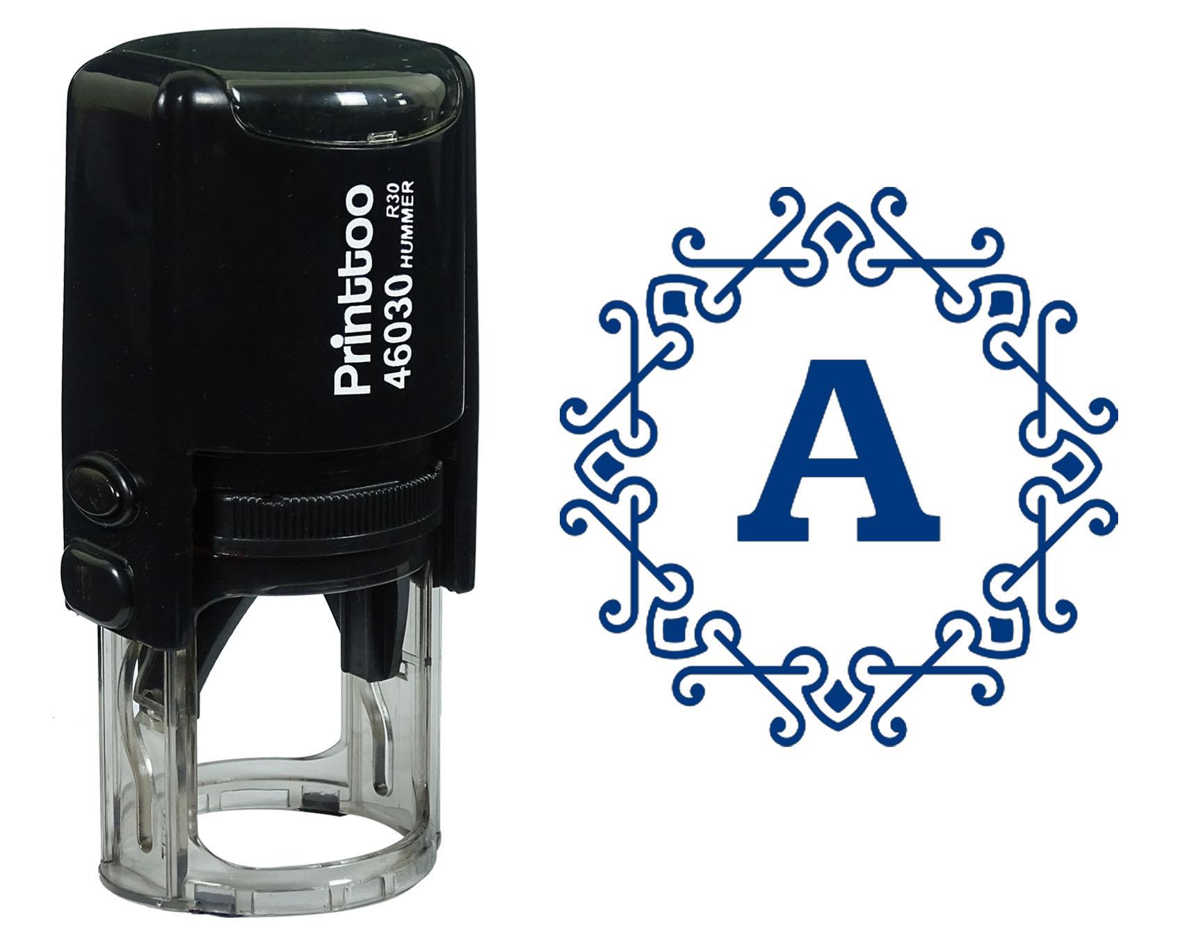 

Printtoo Алфавіт A Монограма Восьмикутник Кельтський Вихор Рамка Самонабірний Гумовий Штамп Офіс 30 mm Diameter (Approx) синій