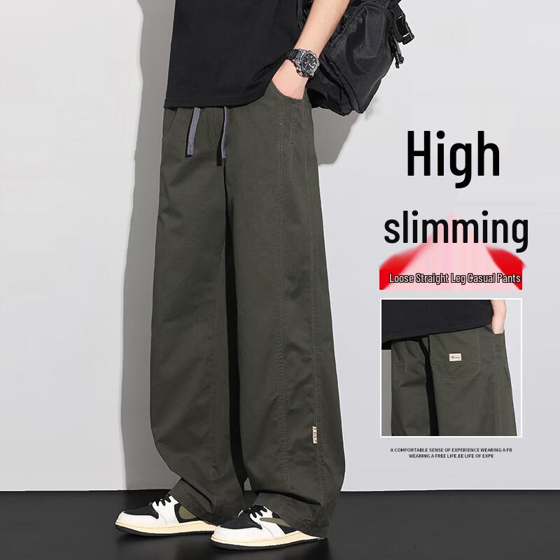 MEDE Men s Pure Cotton Loose Straight Leg Cargo Pants 3XL