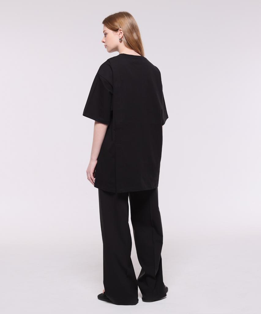 Kankeu Side Slit T-Shirt - Black