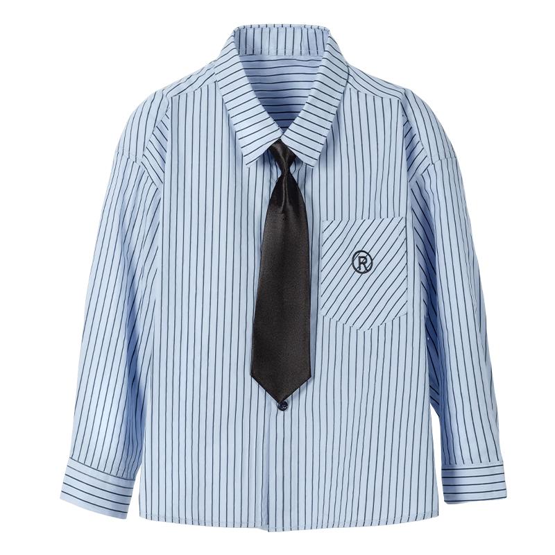 

Romon Boys Academy Style Striped Long-Sleeve Shirt 170