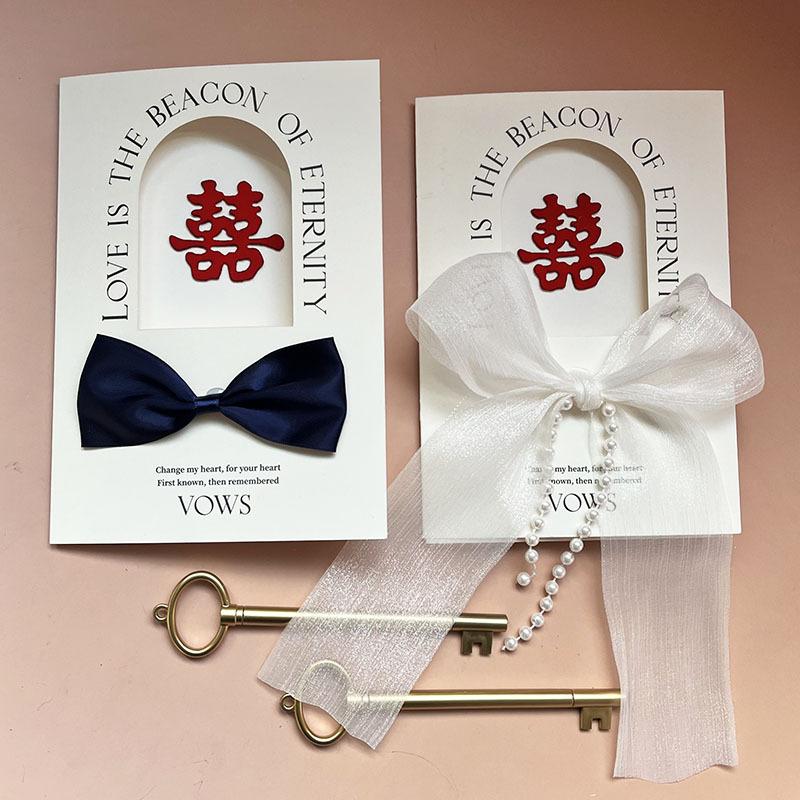

Handwritten Wedding Oath Card Forest Style Bride and Groom Oath Speeches Little Fresh Oath Book Greeting Cards