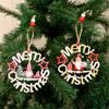 Hollowed Out Christmas Tree Pendant Rudolph Christmas Decoration Christmas Wooden Pendant  Home