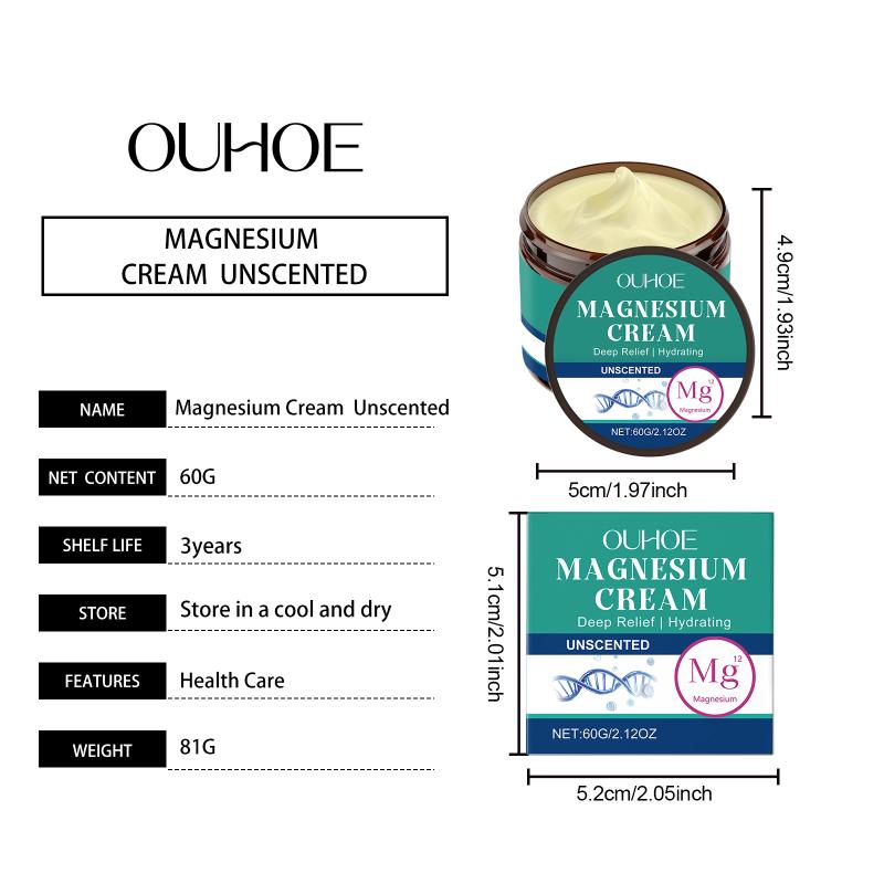 Muscle Tension Relief Magnesium Cream Long Lasting Moisturizer for Body Relaxation Recovery Routine and Massages