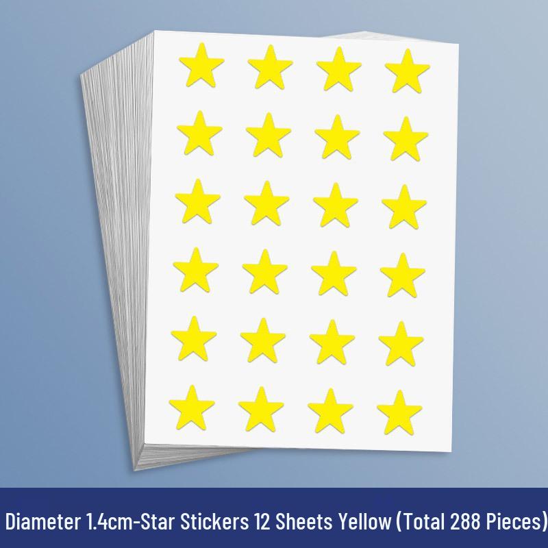 Yellow Star Reward Stickers for Kids - Smiley Face for Self-Discipline & Praise In Elementary School