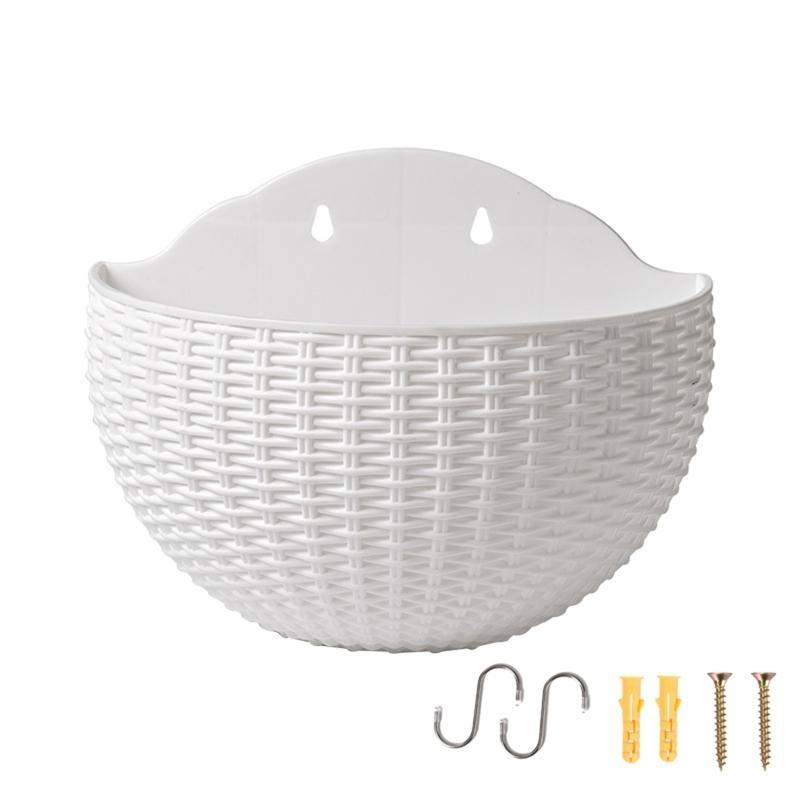 Flower Pot Exquisite Wall-mounted Plastic Wall Hanging Basket Flowerpot for Outdoor Garden Home Decor
