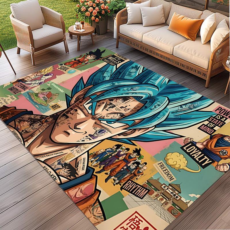 DRAGON BALL Print Rug, Washable Floor Carpet, For Entryway Dorm Laundry Room Office Study, Home Decor Birthday Christmas Gift