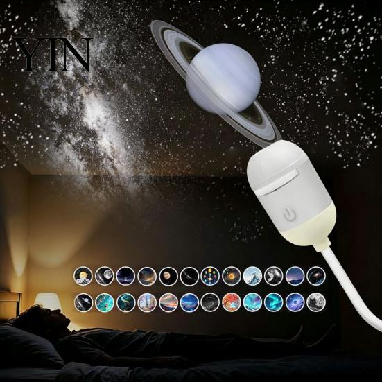 Tragbares Umgebungslicht USB-Sternenprojektorlicht, Flexible Schwanenhals-Nachtlampe mit 3/4/6/12/24 Einfach zu verwendenden Projektionsfolien, LED für Schlafzimmerdecke
