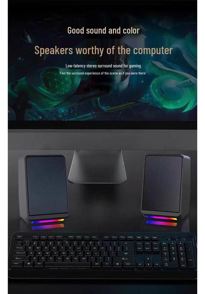 Mini USB Wired Gaming Speakers for Desktop & Laptop