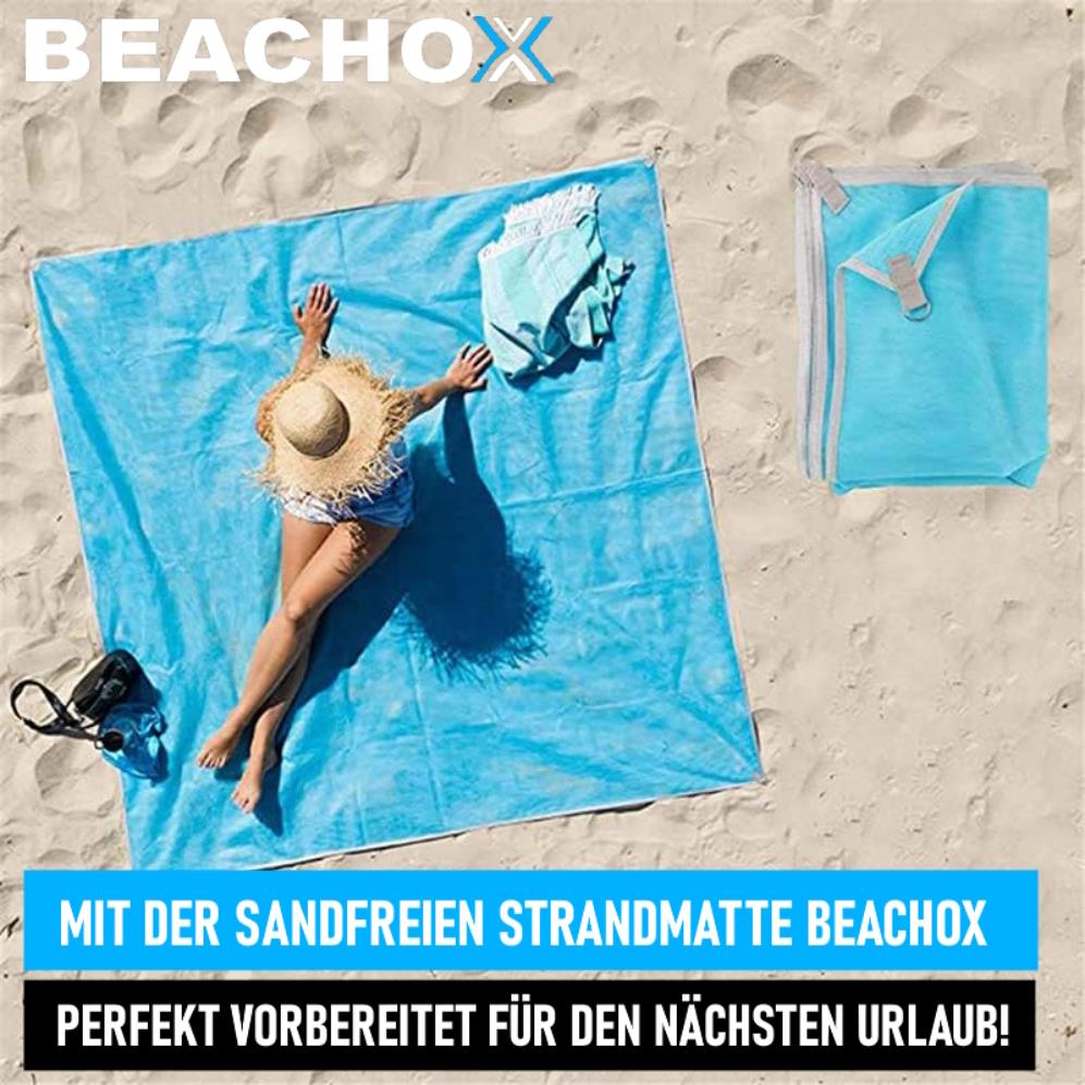 BEACHOX Sandfreie Strandmatte Stranddecke Picknickdecke Strandtuch Campingmatte
